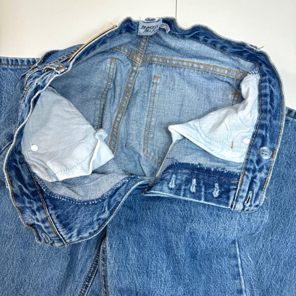 Princess Polly Blue Denim Button Fly Straight Leg Jeans Size 0 (26x28) - Picture 7 of 15
